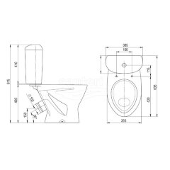 Унитаз-компакт Santeri Versia напольный, с сиденьем (1.P403.3.S00.00B.F)