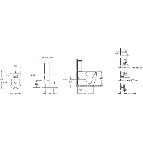 Чаша напольного унитаза Jacob Delafon Soprano белый (UJAK102-0)