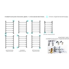 Полотенцесушитель водяной ДВИН S plaza 60/50 К3 квадрат Полированный (4656759174460)