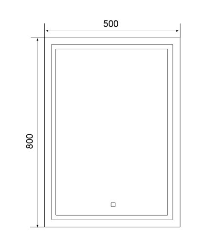 Зеркало Стиль 500х800 подсветка с сенсорным выключателем на подложке (CS00080495)