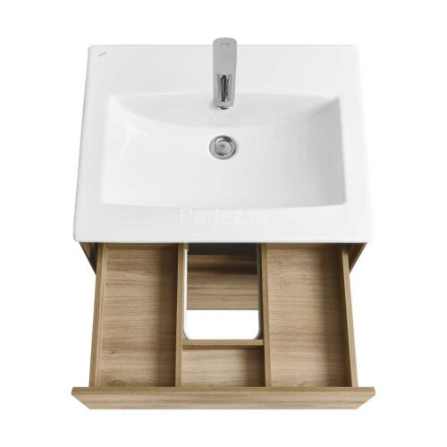 Тумба под раковину Aquaton Либерти 60, 2 ящика, дуб эльвезия (1A279401LYC70)