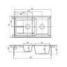 Кухонная мойка AQUATON Делия 87, две чаши, серая (1A716232DE230)