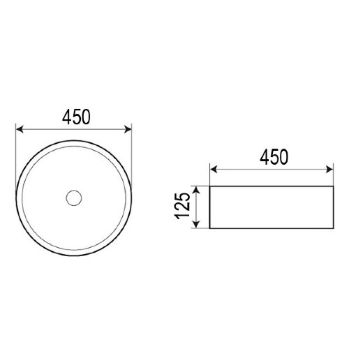 Раковина Azario 45х45х12.5 накладная, круглая, белая (AZ-4115)