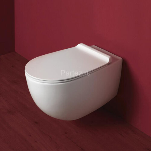 Унитаз подвесной Simas Vignoni "Rimless" 365х560х340 безободковый, с креплением F85, белый матовый (