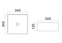 Раковина Azario 34,5х34х12, накладная, белая (AZ-41314)