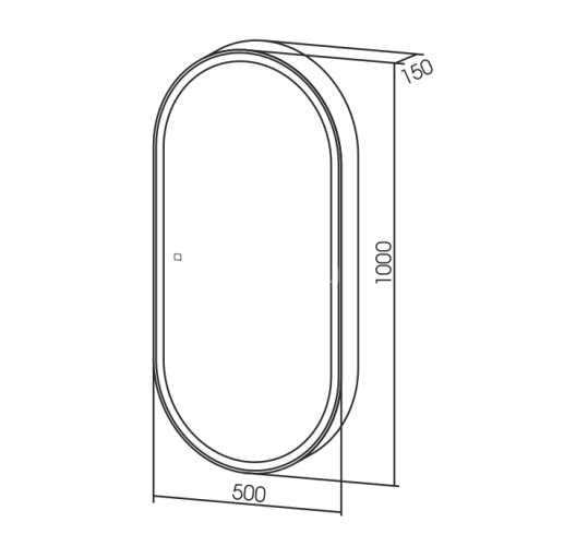 Зеркало-шкаф AZARIO Soho 500х1000 подсветка, сенсорный выключатель с функцией диммера (LED-00002515)