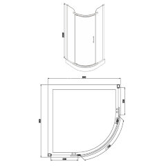 Душевое ограждение Azario EDMONTON 900х900х2000, БЕЗ ПОДДОНА, распаш дверь, 8 мм, профиль хром