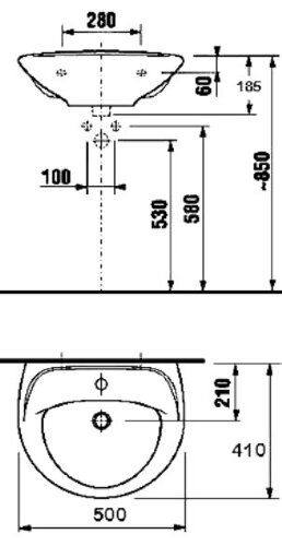 Раковина Jika Lyra 50, белая (8.1427.0.000.104.9)