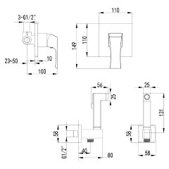 Смеситель Lemark Unit LM4519C с гигиеническим душем, встраиваемый