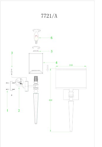 Бра Newport 7721/A nickel без абажуров