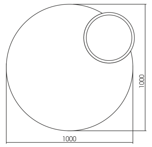 Зеркало AZARIO SATELLIT D1000 c подсветкой и диммером, сенсорный выключатель (LED-00002484)