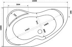 Ванна акриловая Azario Микона 160х100 левая