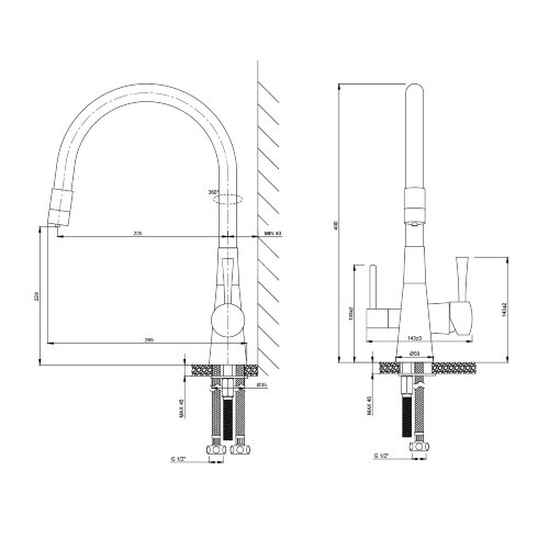 Смеситель Lemark Comfort LM3075B-Beige для кухни с гибким изливом, с подключением к фильтру с питьев