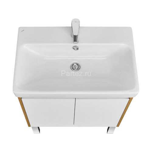 Тумба под раковину AQUATON Сканди 70 Doors универсальная, Белый/Дуб Рустикальный (1A278901SDZ90)