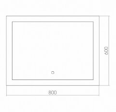 Зеркало AZARIO Норма 800х600 c подсветкой и диммером, сенсор выкл+подогрев (ФР-00001040)