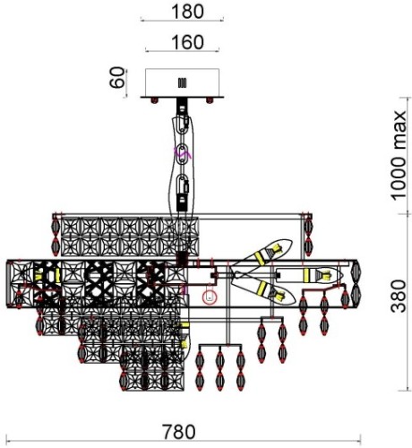 Подвесная люстра Fluorite FL1059-21P