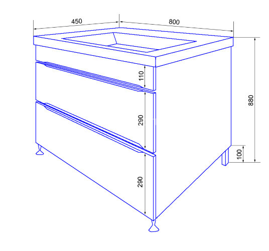 Тумба напольная Loranto Арфа80/2 Н с раковиной Fest 80 (CS00047915)