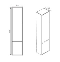 Х Шкаф-колонна Roca LAKS, правый белый