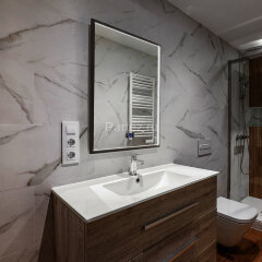 Зеркало AZARIO Эдисон - МЕТЕО 600х800 бесконтактный сенсор, погодный модуль (LED-00002807)