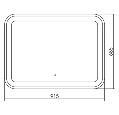 Зеркало AZARIO Аллюр 915х685 c подсветкой и диммером, сенсорный выключатель (LED-00002531)