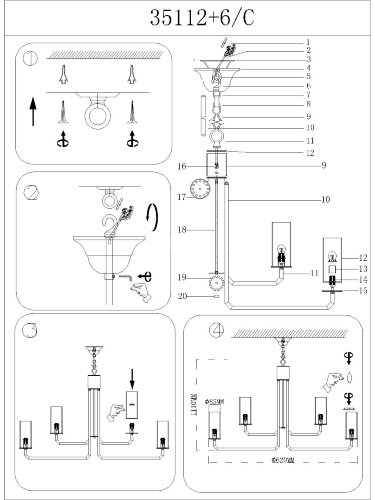 Подвесная люстра Newport 35112+6/C