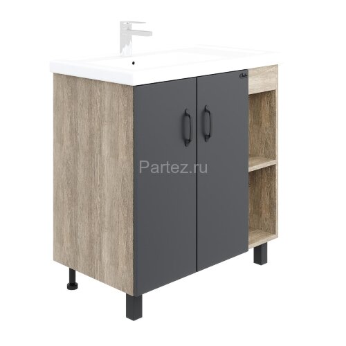 Тумба напольная Onika Тимбер 80.10 серый мат./дуб сонома (108046)