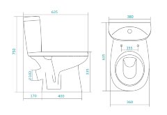 Унитаз-компакт Santek Анимо с косым выпуском и сидением микролифт (1.WH30.2.137)