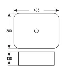 Раковина Azario 48,5х38х13 накладная, белая (AZ4565)