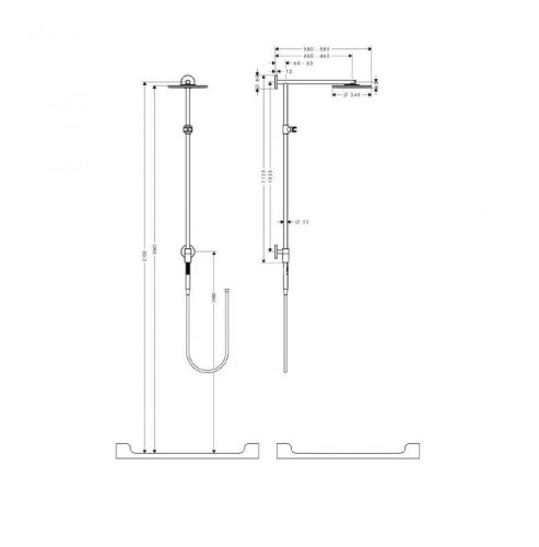 27164000 XX Raindance Connect 240 Showerpipe, держатель 460 мм, ½’ АКЦ!!!