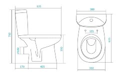 Унитаз-комакт Santek Анимо, с бачком, с сиденьем микролифт, белый (1.WH30.2.135)