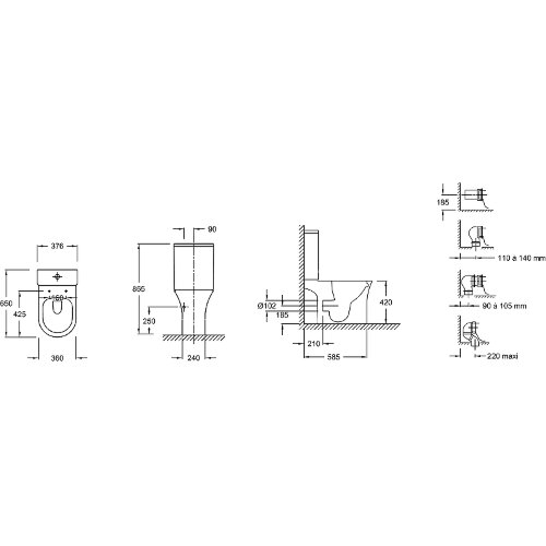 Чаша напольного унитаза Jacob Delafon ALEO безободковый, крепления в комплекте, белый (UJAL102-0)