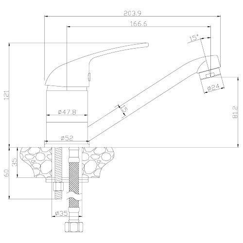 Смеситель Rossinka Y40-22 для кухни