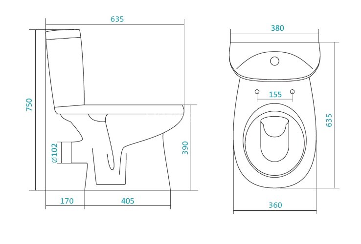 Унитаз-компакт Santek Анимо напольный, белый (1.WH11.0.035)