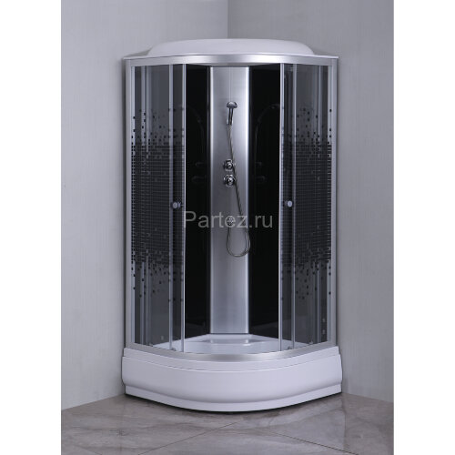 Душевая кабина Loranto 80х80х215 поддон 25см, мозаичный узор, прозрачное стекло 4мм, профиль хром (CS668025K80)