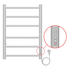Полотенцесушитель электрический AZARIO PARMA 400/600 6 секций, диммер справа, белый (AZ10846W)