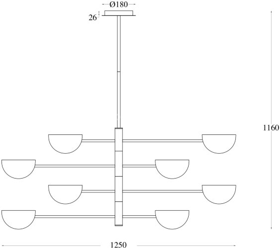 Потолочная люстра Maytoni MOD126PL-08B
