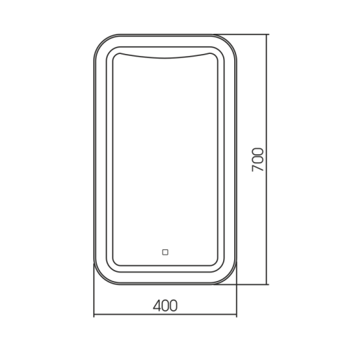 Зеркало AZARIO Турин 400х700 c подсветкой и диммером, сенсорный выключатель (LED-00002501)