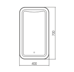 Зеркало AZARIO Турин 400х700 c подсветкой и диммером, сенсорный выключатель (LED-00002501)