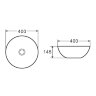 Раковина-чаша Azario 400х400х210 накладная, круглая, белый матовый (AZ-3003)