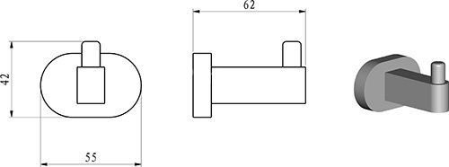 Крючок Ravak CHROME, Хром (X07P320)
