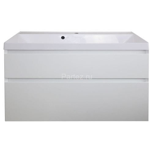Комплект тумба Azario Velluto 100 1000х450х660 подвесная, с раковиной Slim 100, белый матовый (CS000