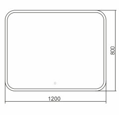 Зеркало AZARIO Стив 1200х800 c подсветкой и диммером, сенсорный выключатель (ФР-00002230)