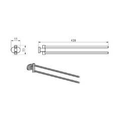 Полотенцедержатель Ravak Chrome двойной, хром (X07P319)