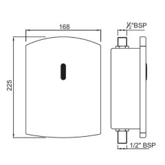 Электронная панель Jaquar с бесконтактным смывом для писсуара Sensor питание от батареек, латунь (SN