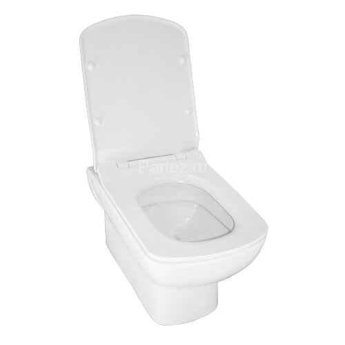 Унитаз подвесной Creo Ceramique Tours с сиденьем микролифт, белый (TO1100N+TO1001N)