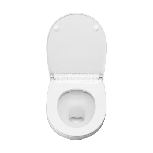 Пэк Santek "Бореаль" rimless подвесной, безободковый унитаз с тонким сиденьем, инсталляция, панель ц