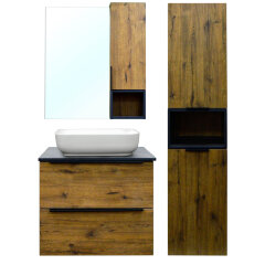 Зеркало-шкаф Azario Gris 90 880х160х800 цвет Дуб Веллингтон (CS00080416)