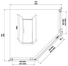 Душевое ограждение AZARIO EDMONTON 900х900х2000 стекло прозрачное 8 мм. профиль черный (AZ-NNC3231-1 900 BLACK)