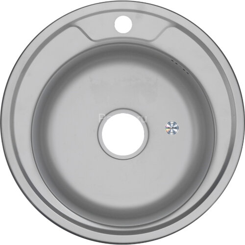 Мойка 490 MELANA 0,6/170 МАТОВАЯ врезная круглая с сифоном (017M ta *12)