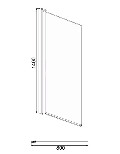 Шторка для ванны Azario Merrit 80х140 цвет профиля черный (AZ-NF6211-1 800 BLACK)